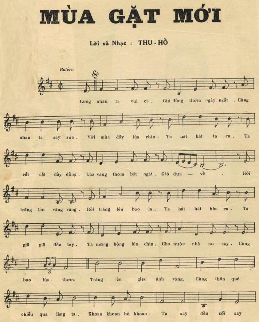 Sheet nhạc Mùa Gặt Mới